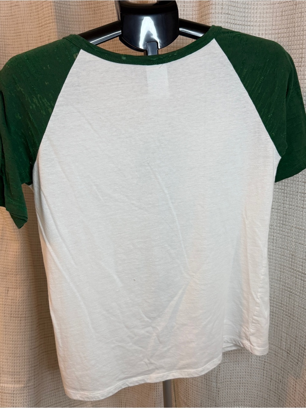 Women’s Spartans Raglan Henley Tee - Green/White - Picture 4 of 6